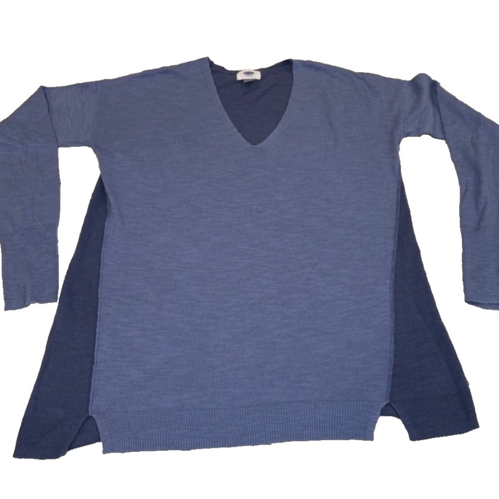 Old Navy Lightweight V-Neck‎ Women's Sweater; 2 tone Blue; Size Med
